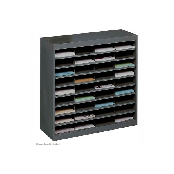 Safco 36 Compartment Steel Literature Organizer - Black 9221BLR - main